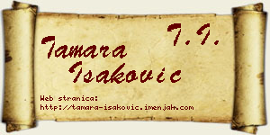 Tamara Isaković vizit kartica
